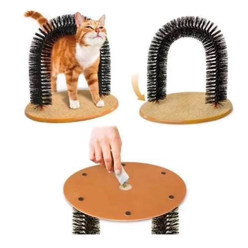 🐱 Arco Rascador con Cepillo de Masaje para Gatos